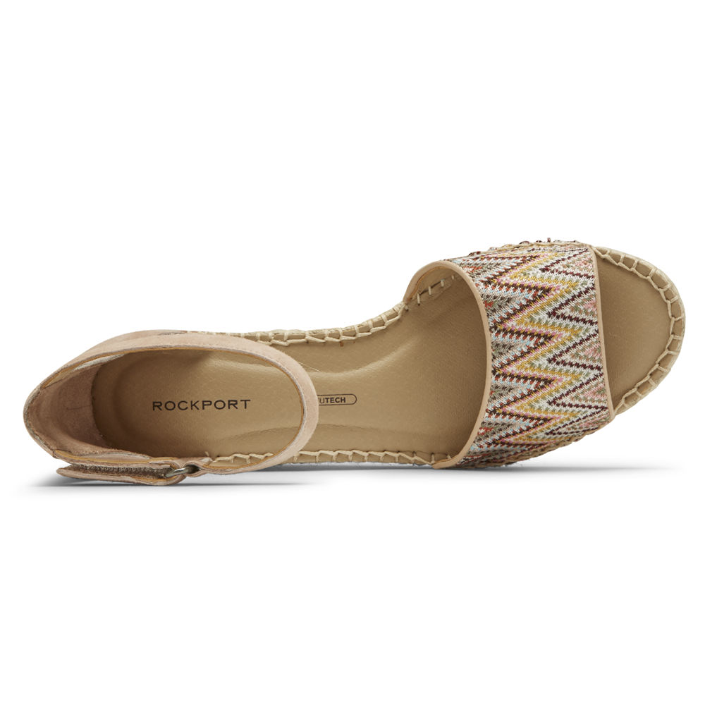 Sandalias Rockport Mujer Mexico - Marah Woven Ankle Strap Kaki - YKPFZ2810